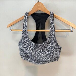Lululemon Womens Black & White Patterned Racerback Sports Bra Size 8‎